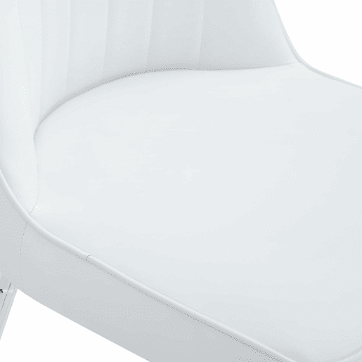 Conjunto de 2 bancos de bar, 100 cm - Couro PU branco, estrutura metálica prateada, apoio para os pés confortável - Branco e prateado