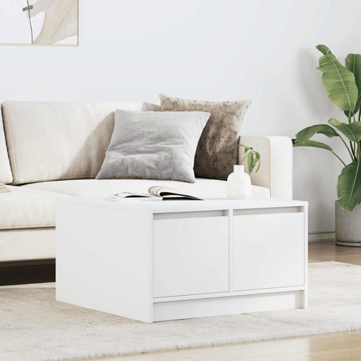 Mesa de Centro, Mesa baixa, com gavetas 70,5x70x40 cm branco