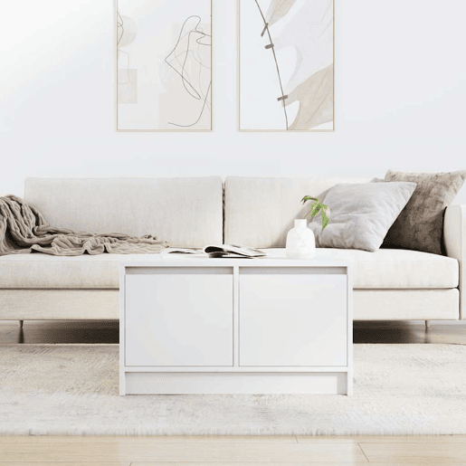 Mesa de Centro, Mesa baixa, com gavetas 70,5x70x40 cm branco