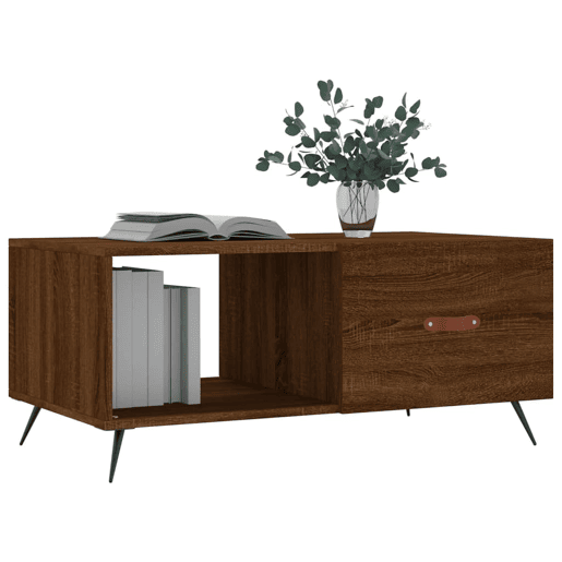 Mesa de Centro, Mesa baixa, 90x50x40 cm derivados de madeira carvalho castanho