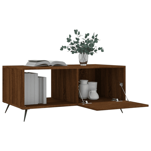Mesa de Centro, Mesa baixa, 90x50x40 cm derivados de madeira carvalho castanho