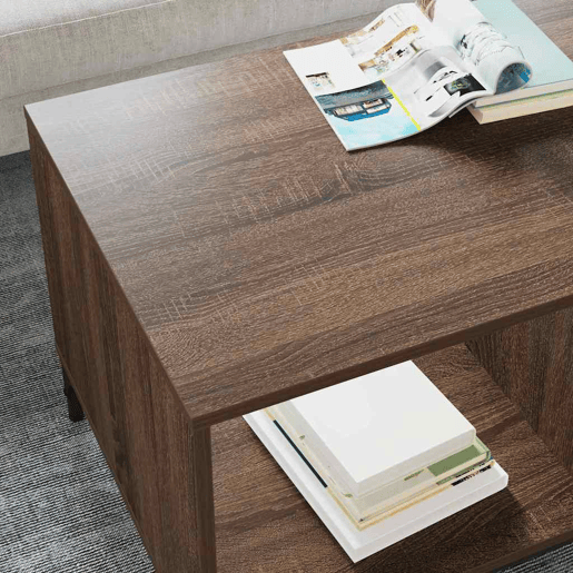 Mesa de Centro, Mesa baixa, com gaveta Carvalho Marrom 90 x 49 x 46 cm