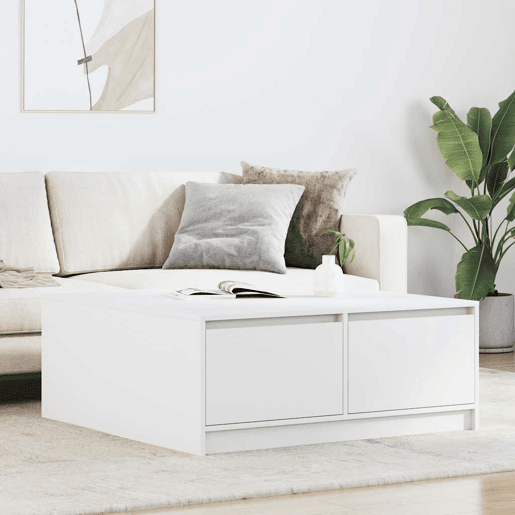 Mesa de Centro, Mesa baixa, com gavetas 100x100x40 cm branco Mesa de Centro, Mesa baixa, com gavetas 100x100x40 cm branco