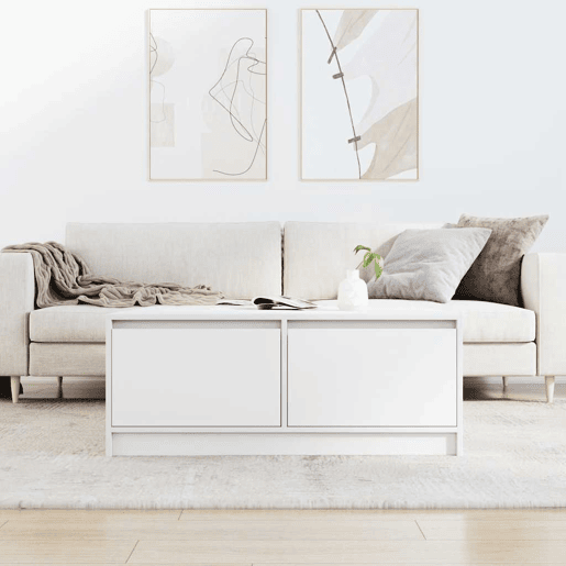 Mesa de Centro, Mesa baixa, com gavetas 100x100x40 cm branco Mesa de Centro, Mesa baixa, com gavetas 100x100x40 cm branco
