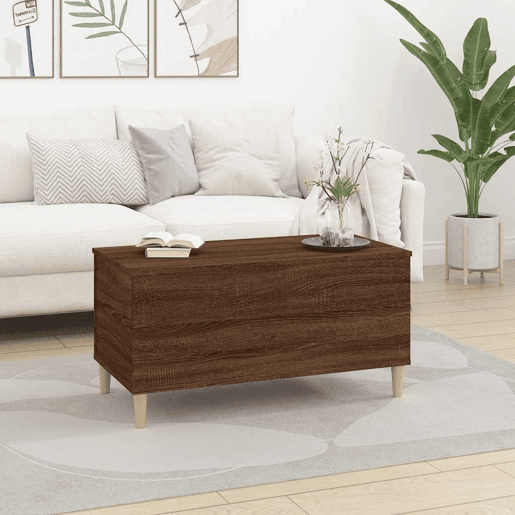 Mesa de Centro, Mesa baixa, 90x44,5x45 cm derivados madeira carvalho castanho
