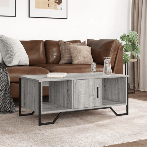 Mesa de Centro, Mesa baixa, 100x51x40cm derivados de madeira cinzento sonoma