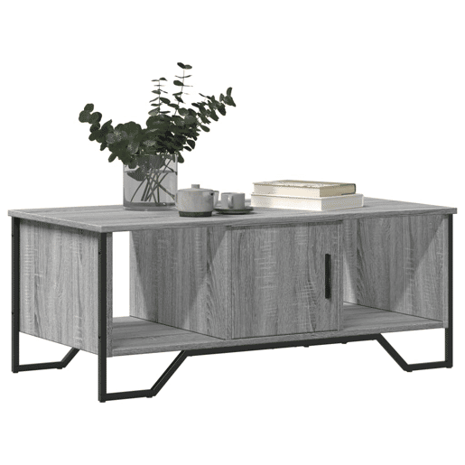 Mesa de Centro, Mesa baixa, 100x51x40cm derivados de madeira cinzento sonoma