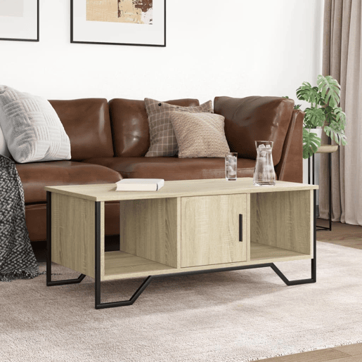 Mesa de Centro, Mesa baixa, 100x51x40 cm derivados madeira carvalho sonoma