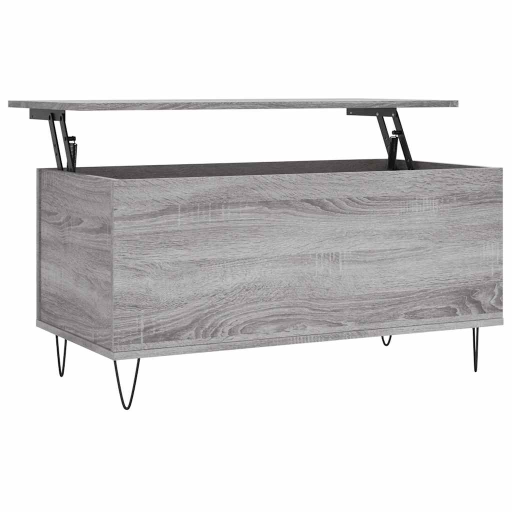 mesa de cafe - mesa de centro madera contrachapada gris sonoma 90x445x45 cm