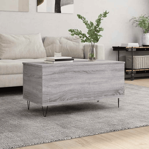Mesa de Centro, Mesa baixa, 90x44,5x45 cm derivados de madeira cinza sonoma