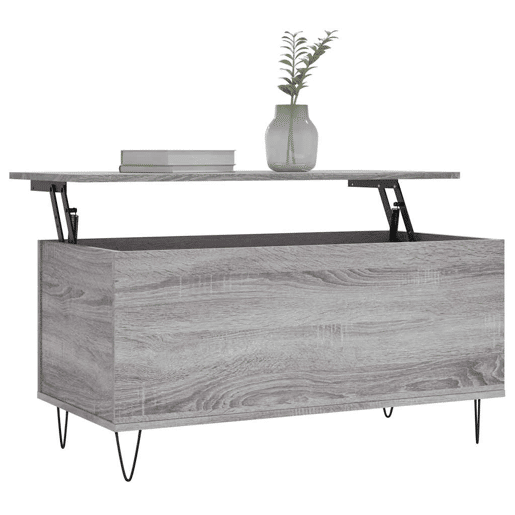Mesa de Centro, Mesa baixa, 90x44,5x45 cm derivados de madeira cinza sonoma