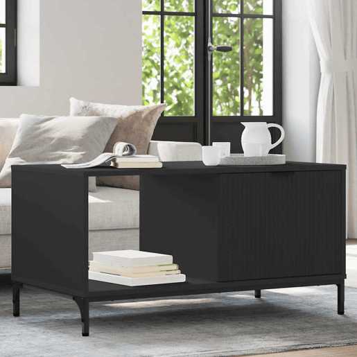 Mesa de Centro, Mesa baixa, com gaveta Carvalho Preto 90 x 49 x 46 cm