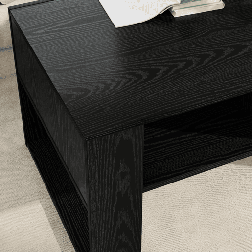 Mesa de Centro, Mesa baixa, com armazenamento Carvalho Preto 92 x 53 x 45 cm