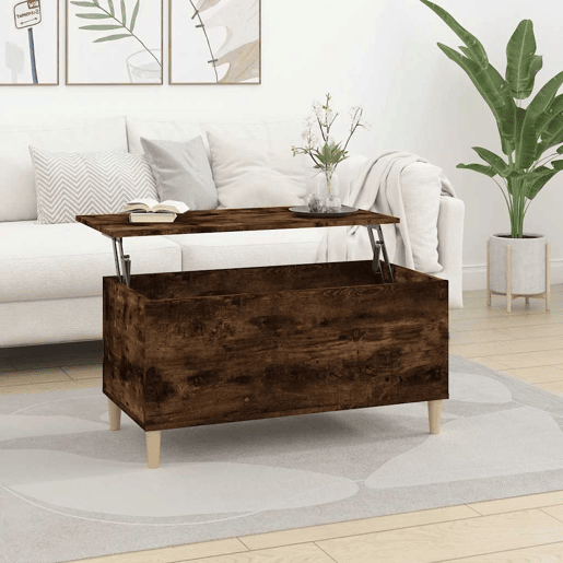 Mesa de Centro, Mesa baixa, 90x44,5x45 cm derivados madeira carvalho fumado