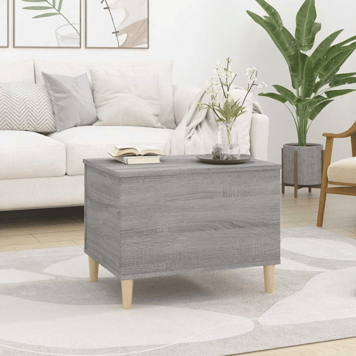 Mesa de Centro, Mesa baixa, 60x44,5x45 cm derivados de madeira cinza sonoma