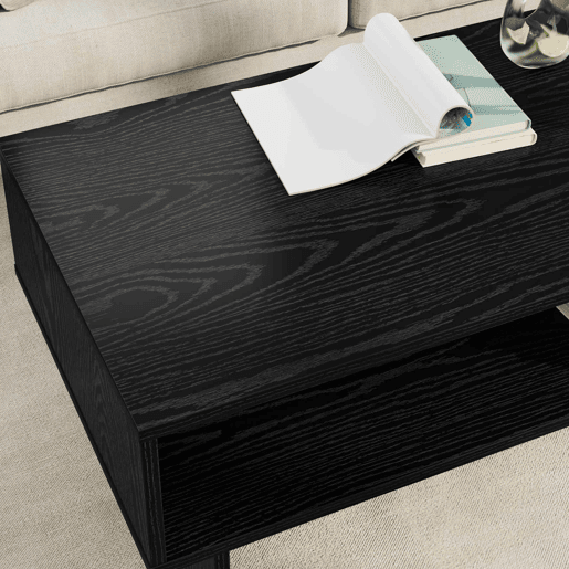 Mesa de Centro, Mesa baixa, Carvalho Preto 100 x 46 x 35 cm