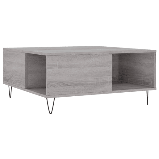 Mesa de Centro, Mesa baixa, 80x80x36,5 cm derivados madeira cinzento sonoma