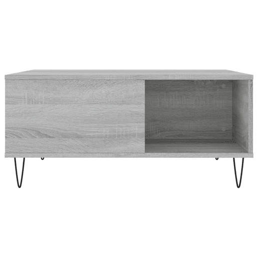 Mesa de Centro, Mesa baixa, 80x80x36,5 cm derivados madeira cinzento sonoma