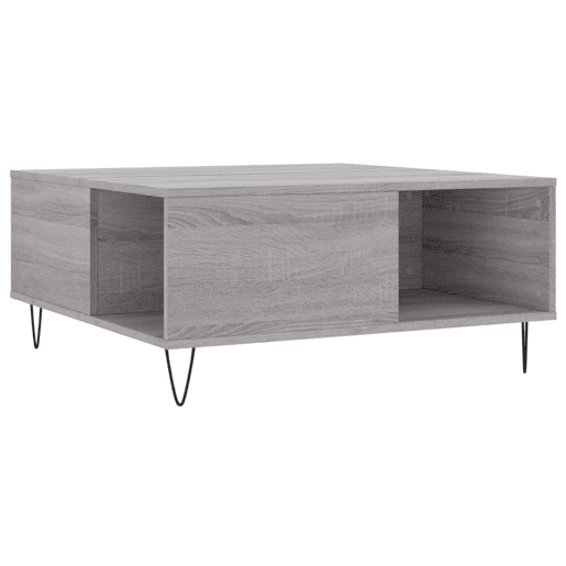 Mesa de Centro, Mesa baixa, 80x80x36,5 cm derivados madeira cinzento sonoma