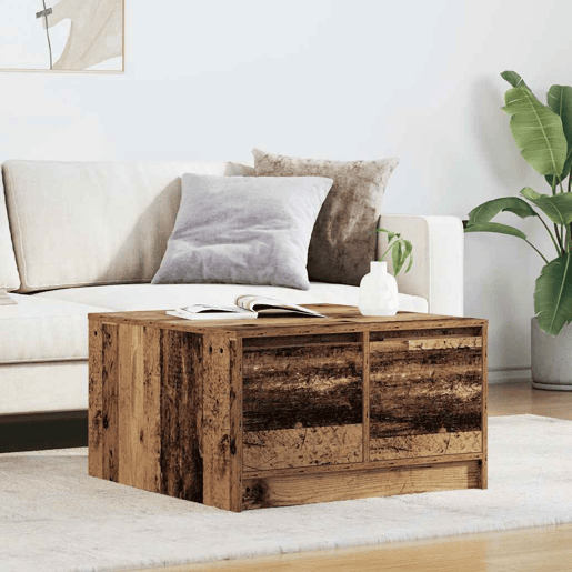Mesa de Centro, Mesa baixa, com gavetas 70,5x70x40 cm madeira velha
