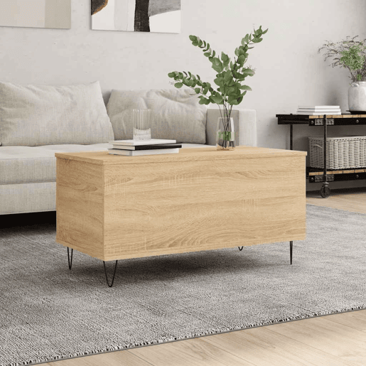 Mesa de Centro, Mesa baixa, 90x44,5x45 cm derivados madeira carvalho sonoma