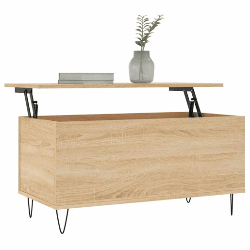 Mesa de Centro, Mesa baixa, 90x44,5x45 cm derivados madeira carvalho sonoma