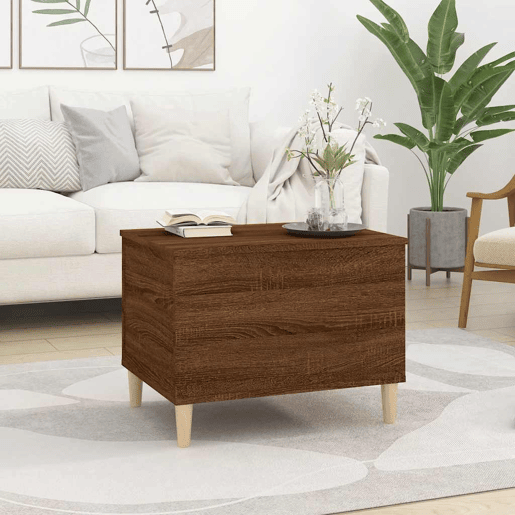 Mesa de Centro, Mesa baixa, 60x44,5x45 cm derivados madeira carvalho castanho