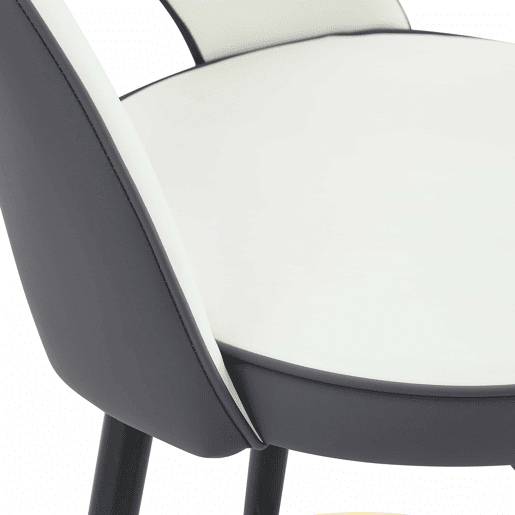 Banco de bar giratório 360° - Almofadas cinza escuro e branco, material PU, banco acolchoado confortável, ideal para bares, salas de jantar, cozinhas, terraços, etc. - Cor: Cinza escuro, Branco