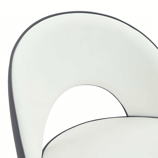 Banco de bar giratório 360° - Almofadas cinza escuro e branco, material PU, banco acolchoado confortável, ideal para bares, salas de jantar, cozinhas, terraços, etc. - Cor: Cinza escuro, Branco