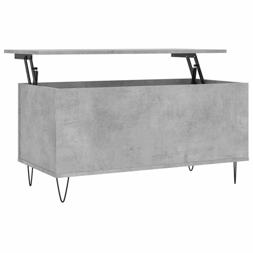 Mesa de Centro, Mesa baixa, 90x44,5x45 derivados de madeira cinzento cimento