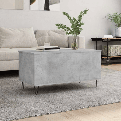 Mesa de Centro, Mesa baixa, 90x44,5x45 derivados de madeira cinzento cimento