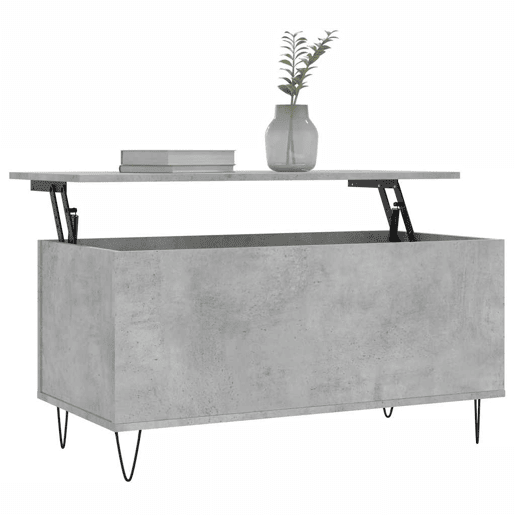Mesa de Centro, Mesa baixa, 90x44,5x45 derivados de madeira cinzento cimento
