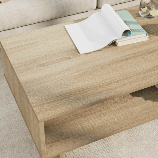 Mesa de Centro, Mesa baixa, Carvalho Sonoma 100 x 46 x 35 cm