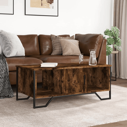 Mesa de Centro, Mesa baixa, 100x51x40 cm derivados madeira carvalho fumado
