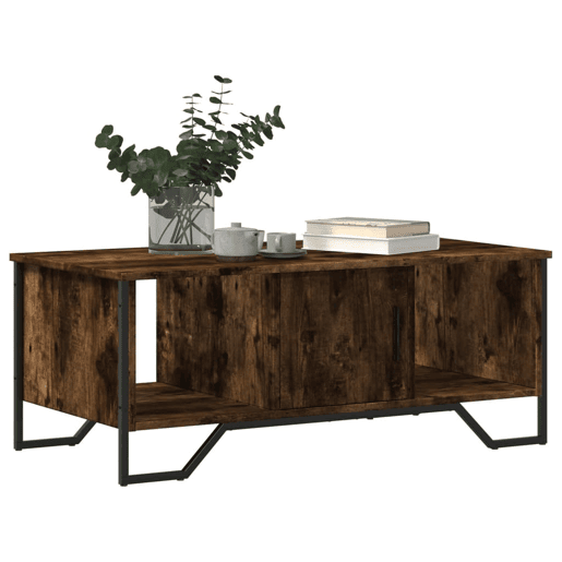 Mesa de Centro, Mesa baixa, 100x51x40 cm derivados madeira carvalho fumado