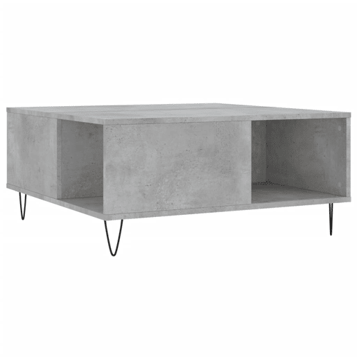 Mesa de Centro, Mesa baixa, 80x80x36,5 cm derivados madeira cinzento cimento