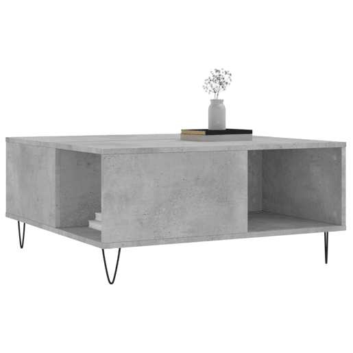 Mesa de Centro, Mesa baixa, 80x80x36,5 cm derivados madeira cinzento cimento