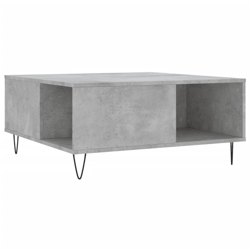 Mesa de Centro, Mesa baixa, 80x80x36,5 cm derivados madeira cinzento cimento
