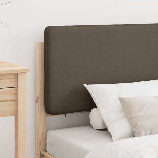 Estrutura de cama de solteiro Design com Cabeceira Estofada Cinzento-acastanhado