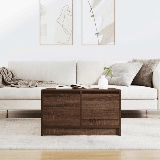 Mesa de Centro, Mesa baixa, com gavetas 70,5x70x40 cm carvalho castanho