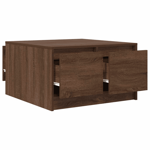 Mesa de Centro, Mesa baixa, com gavetas 70,5x70x40 cm carvalho castanho