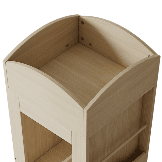 Estante giratória 142x63x63 cm - 4 níveis, multifuncional, 360° - Natural