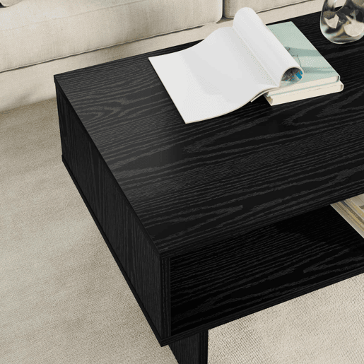 Mesa de Centro, Mesa baixa, Carvalho Preto 80 x 46 x 35 cm