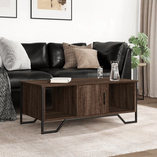 Mesa de Centro, Mesa baixa, 100x51x40 cm derivados madeira carvalho castanho