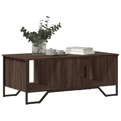 Mesa de Centro, Mesa baixa, 100x51x40 cm derivados madeira carvalho castanho