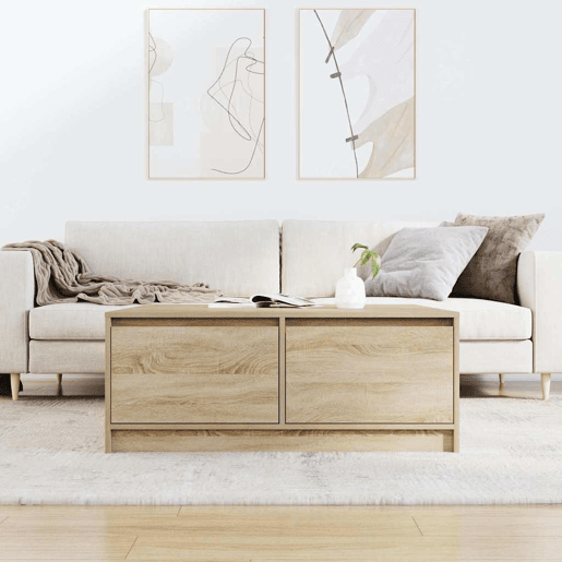 Mesa de Centro, Mesa baixa, com gavetas 100x100x40 cm carvalho sonoma