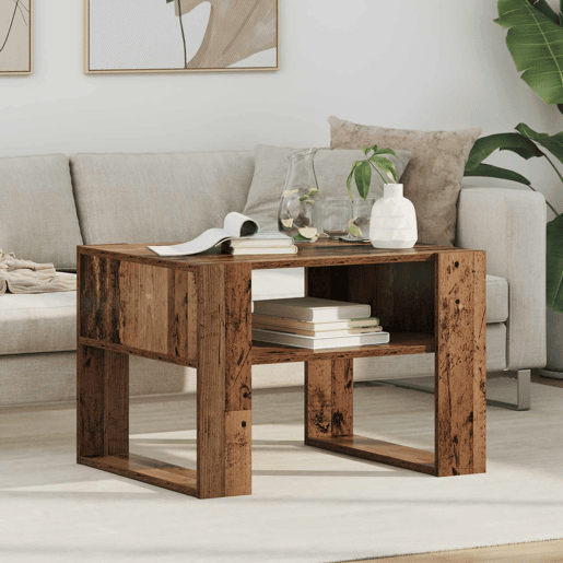 Mesa de Centro, Mesa baixa, com armazenamento Madeira antiga 66 x 53 x 45 cm