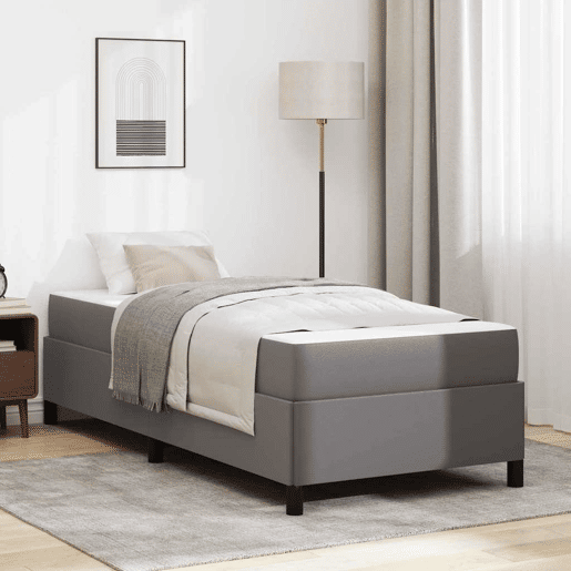 Estrutura de cama de solteiro para adultos com colchão - Cinzeto 100 x 200 cm tecido