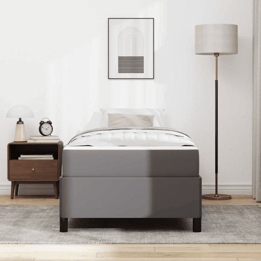 Estrutura de cama de solteiro para adultos com colchão - Cinzeto 100 x 200 cm tecido