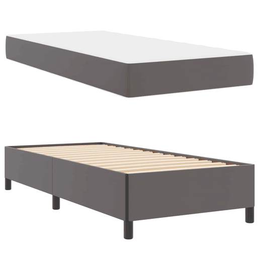 Estrutura de cama de solteiro para adultos com colchão - Cinzeto 100 x 200 cm tecido